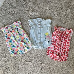Set Of 3, 9 Month, Carters Rompers